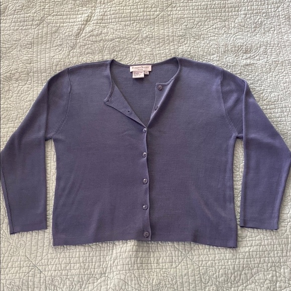 Silk Cardigan - Periwinkle - Picture 1 of 4
